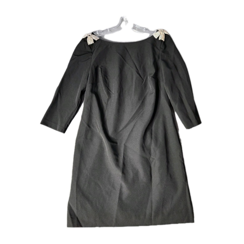 TRINA TURK NWT‎ Black Gora Crystal Bow Shoulder Lined Shift Cocktail Dress Sz 6